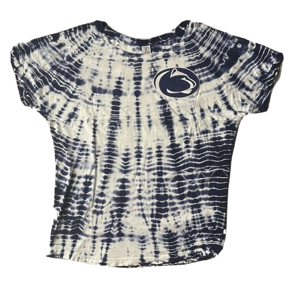 Vintage 90s Penn State Tie Dye T-Shirt - Womens Large Oversized Fit - USA MADE